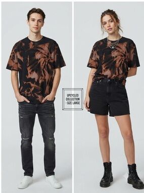 Upcycled Acid Washed Pocket Tee L 22” p2p Black